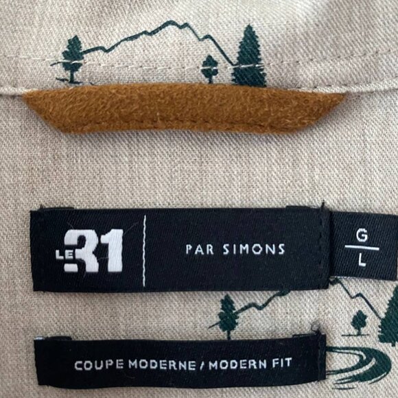 NWT Simons Le31 | Vision 100% Organic Cotton | Casual Button Down Shirt | Size L - Picture 3 of 14
